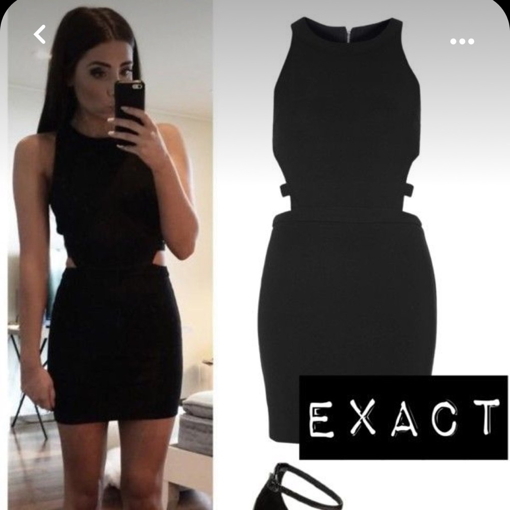 Topshop Little Black Dress with Cut Out Detailing